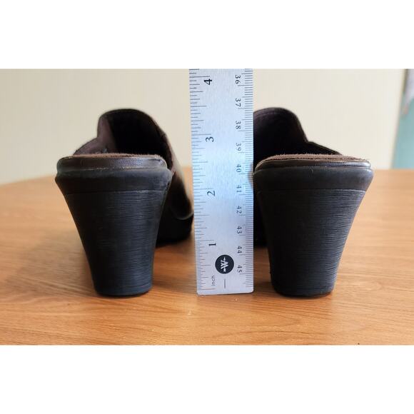 CLARKS Bendables Brown Leather Upper Mules Slip On Size 7M - Picture 7 of 9